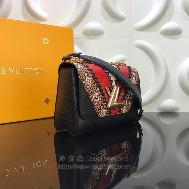 LV女包 M53926 路易威登Jungle系列 動物花紋 Twist中號手袋 LV鏈條單肩包 LV新款斜挎包  ydh3097